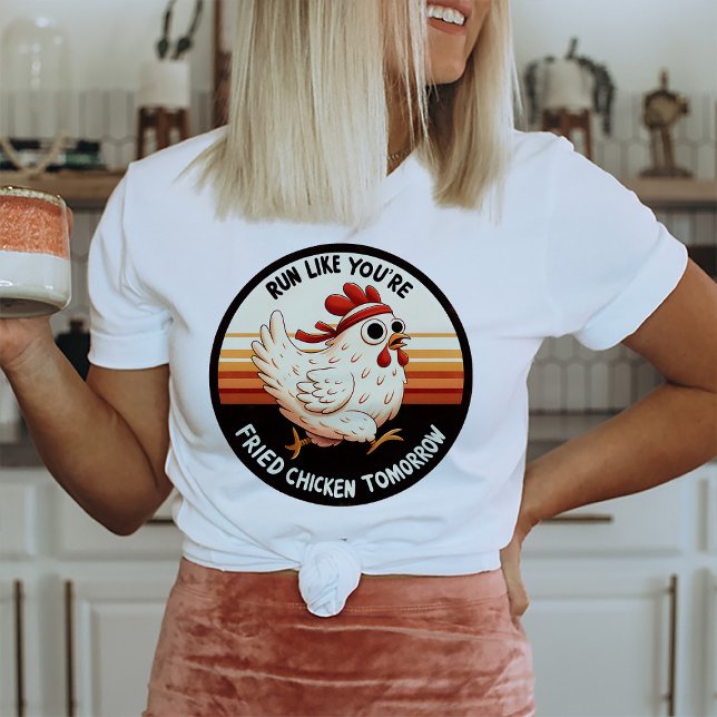 Camiseta Graciosa carrera de pollo frito (Funny Chicken Run Fried Chicken Shirt)