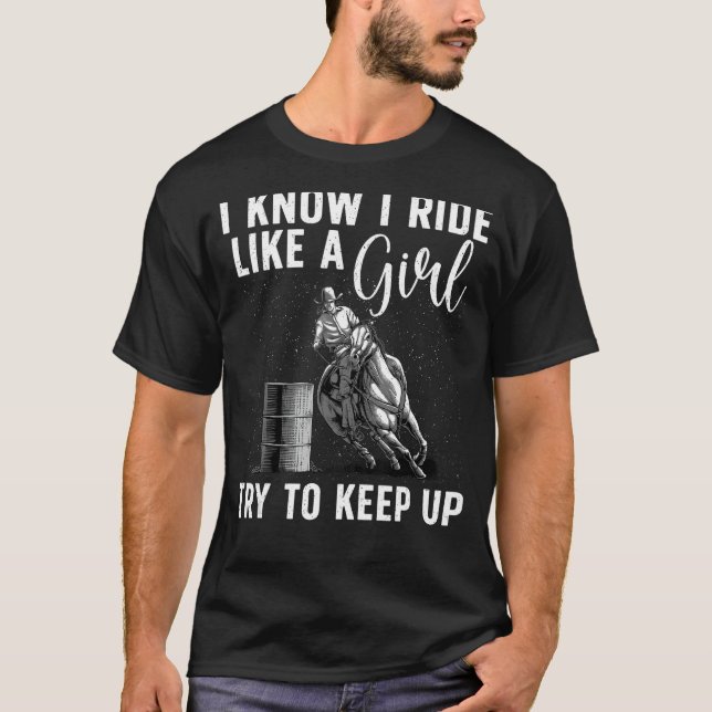Camiseta Graciosa Carreras de barril Chicas de arte Mujeres (Anverso)