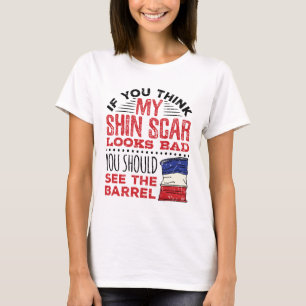 Camiseta Graciosa Carreras de barril Shin Scar Rodeo Cowgir