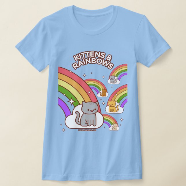 Camiseta Graciosa Cat - "KITTENS & RAINBOWS" (Distribución)