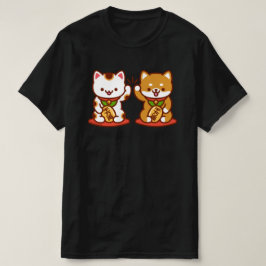 Camiseta Graciosa Cat - Maneki-neko High Five