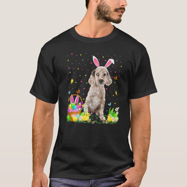 Camiseta Graciosa caza de huevos de Pascua Pascua de Perro  (Anverso)