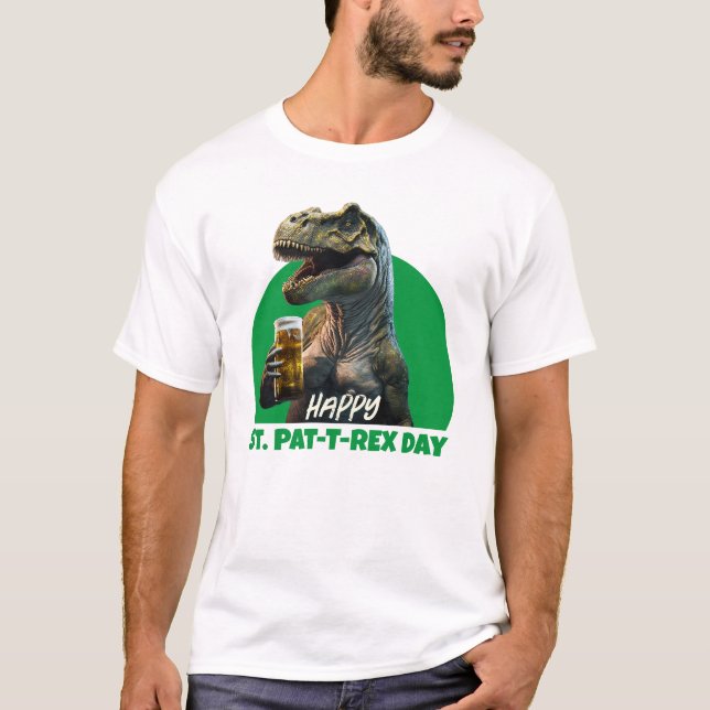 Camiseta Graciosa celebración de St. Pat-T-Rex, Dino amante (Anverso)