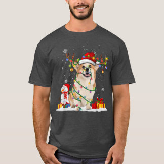 Camiseta Graciosa cereza de Santa Corgi de reno Chris