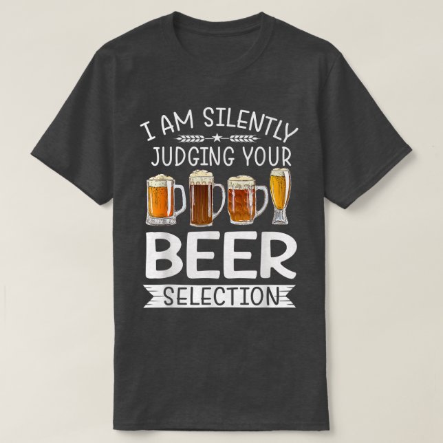 Camiseta Graciosa Cerveza Artística Bebiendo Silenciosament (Diseño del anverso)
