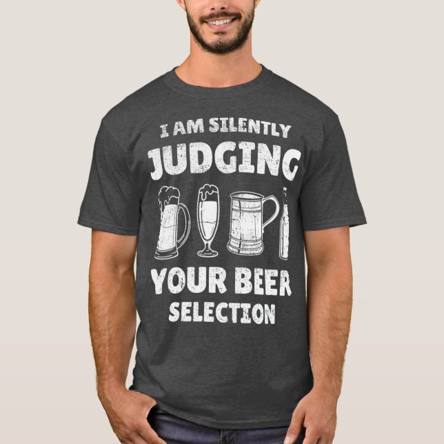 Camiseta Graciosa cerveza de artesanía que bebe silenciosam (Anverso)