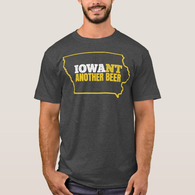 Camiseta Graciosa Cerveza Iowa Molesta Mapa Estatal De Iowa (Anverso)
