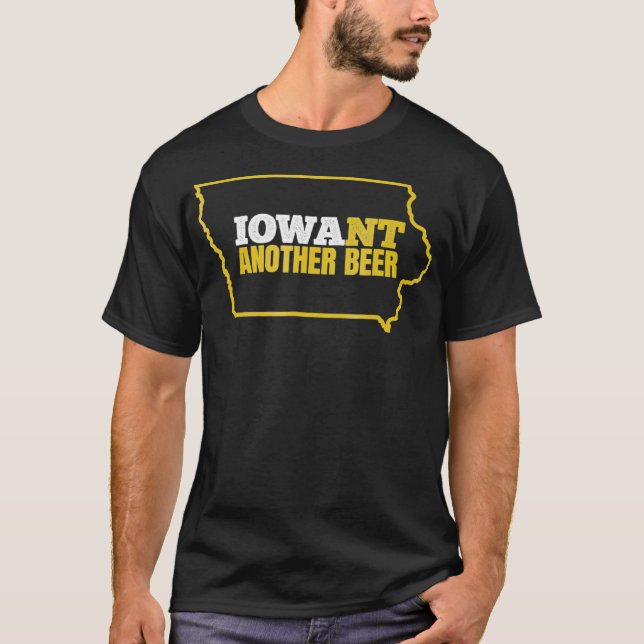 Camiseta Graciosa Cerveza Iowa Molesta Mapa Estatal De Iowa (Anverso)