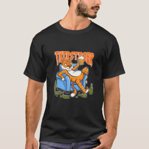 Camiseta Graciosa Cerveza Sed Beber Tigre En Un Stirador