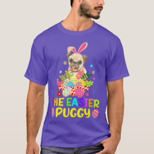 Camiseta Graciosa Cesta de Huevos de Areja de Pascua Pug Bu