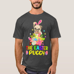 Camiseta Graciosa Cesta de Huevos de Areja de Pascua Pug Bu