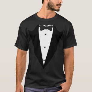 Camiseta Graciosa chaqueta de traje negro de esmoquín con c