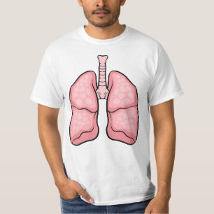 Camiseta Graciosa ciencia médica anatomía pulmones humanos
