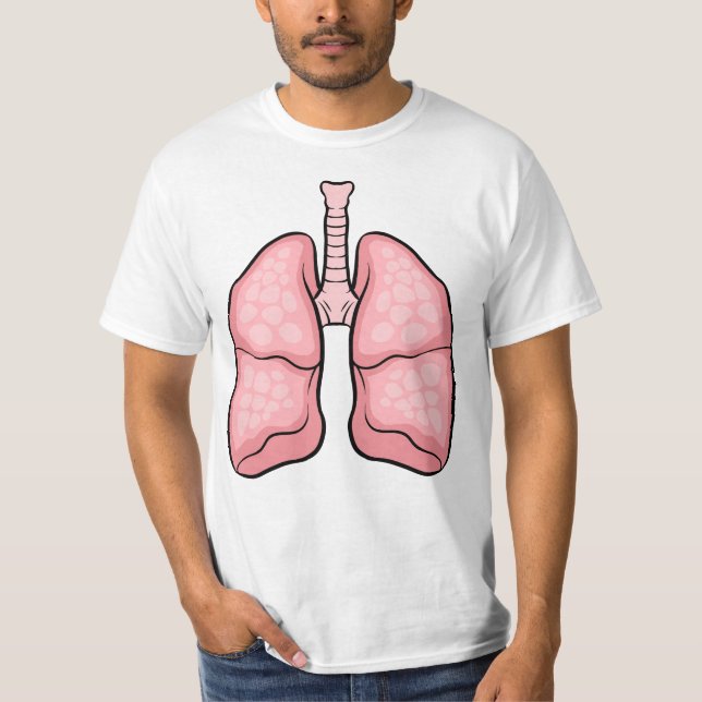 Camiseta Graciosa ciencia médica anatomía pulmones humanos (Anverso)