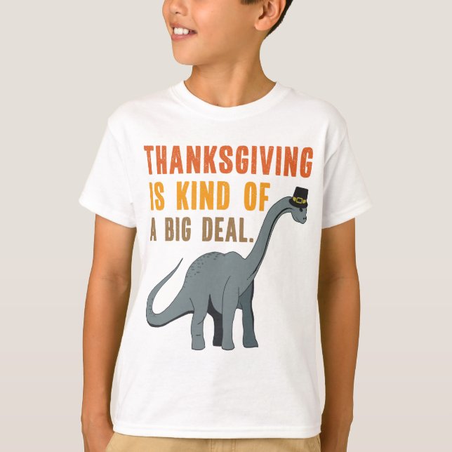 Camiseta Graciosa cita de dinosaurios de Acción de Gracias  (Anverso)