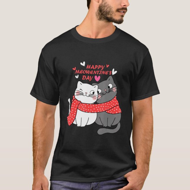 Camiseta Graciosa Cita De San Valentín Feliz Día De Las Meo (Anverso)