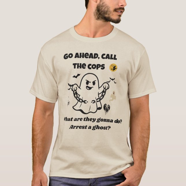 Camiseta Graciosa cita fantasma de Halloween Disfrazado de  (Anverso)