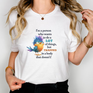 Camiseta Graciosa cita sarcástica de pájaro flojo procrasti