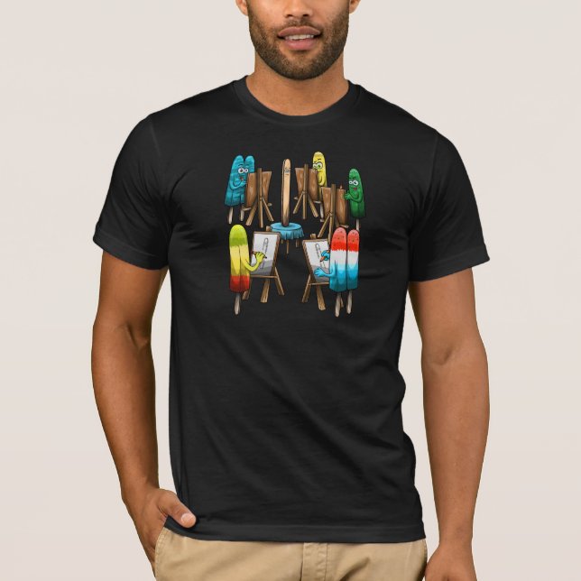 Camiseta Graciosa Clase de Artista de Dibujo Ley Popsicle (Anverso)