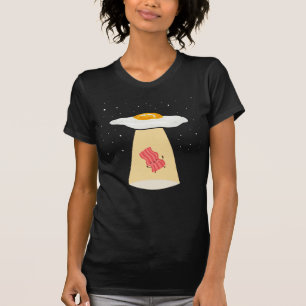 Camiseta Graciosa comida para el desayuno con huevos de bac