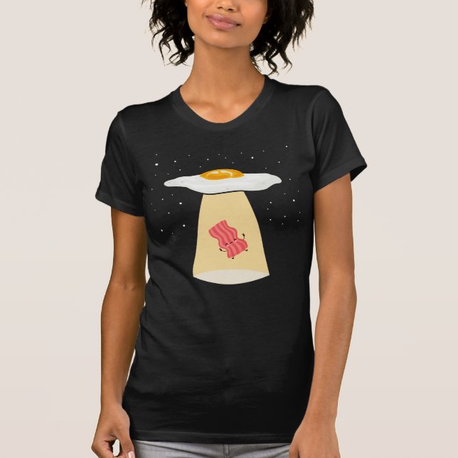 Camiseta Graciosa comida para el desayuno con huevos de bac (Anverso)