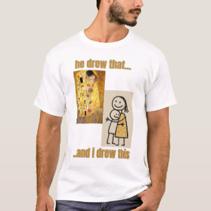 Camiseta Graciosa comparación de arte con figuras Klimt y S