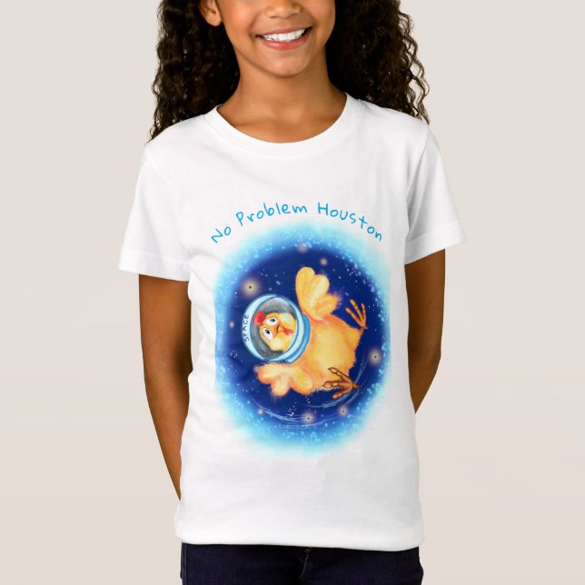Camiseta graciosa con astronauta de pollo - No hay (Anverso)