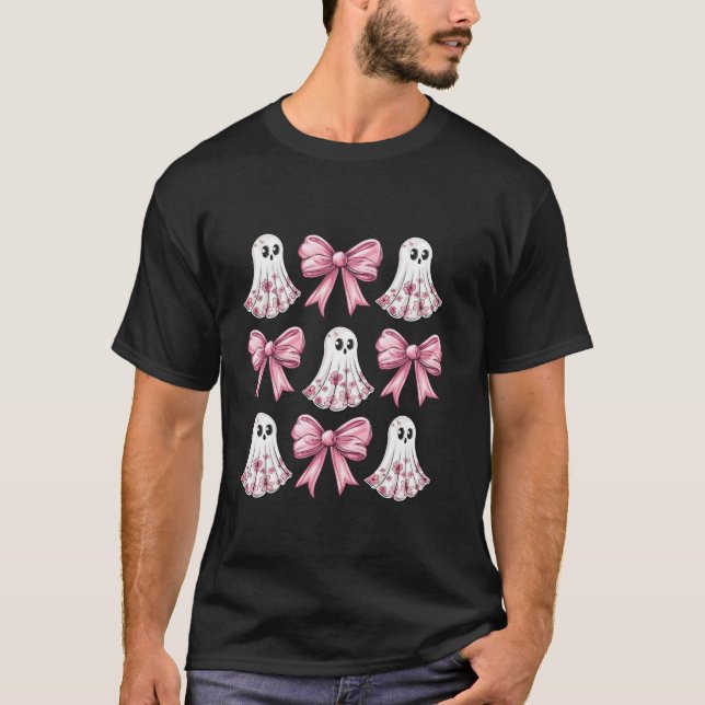 Camiseta Graciosa Coquette Bow Calabaza Halloween Fantasma (Anverso)