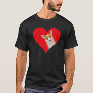 Camiseta Graciosa Corgi Perro Lover Forma Corgi Valentines
