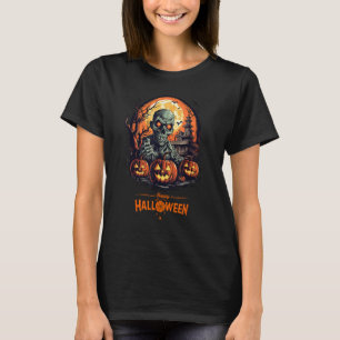 Camiseta Graciosa cosecha Halloween traje fantasma Witch Re
