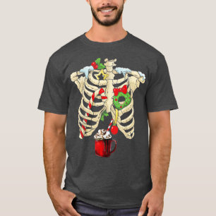 Camiseta Graciosa costilla de esqueleto jaula chocolate cal