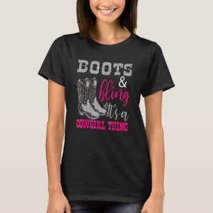 Camiseta Graciosa Cowgirl Boots balanceando a las mujeres e