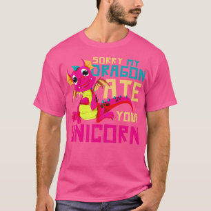 Camiseta Graciosa Creatura Mítica Unicornio Dragón Cute