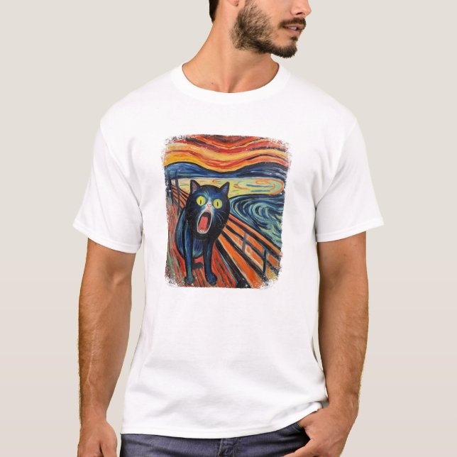 Camiseta graciosa crema CAT de Edvard Expressionismo (Anverso)