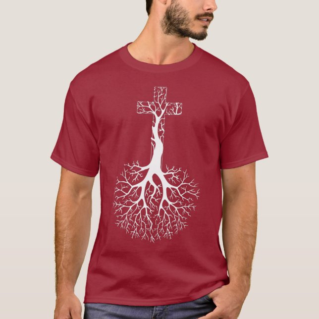 Camiseta Graciosa cruz cristiana raíz regalo Crucifijo Love (Anverso)
