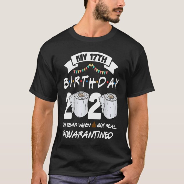 Camiseta Graciosa Cuarentena 17 cumpleaños 2020 Crítica de  (Anverso)