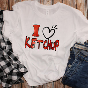 Camiseta Graciosa Cuta Me Encanta Ketchup