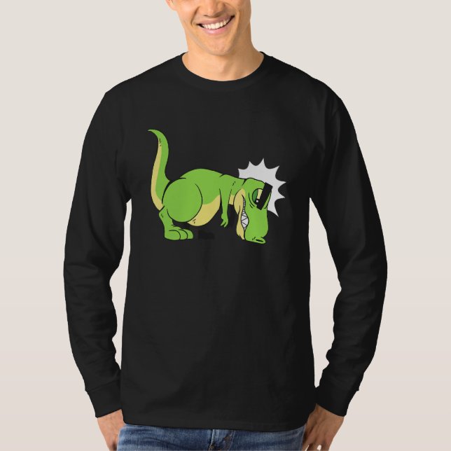 Camiseta Graciosa Cuta T Rex Oates Empuja (Anverso)