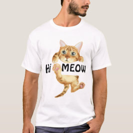 Camiseta graciosa de gato Personalizado "Hi Meow"