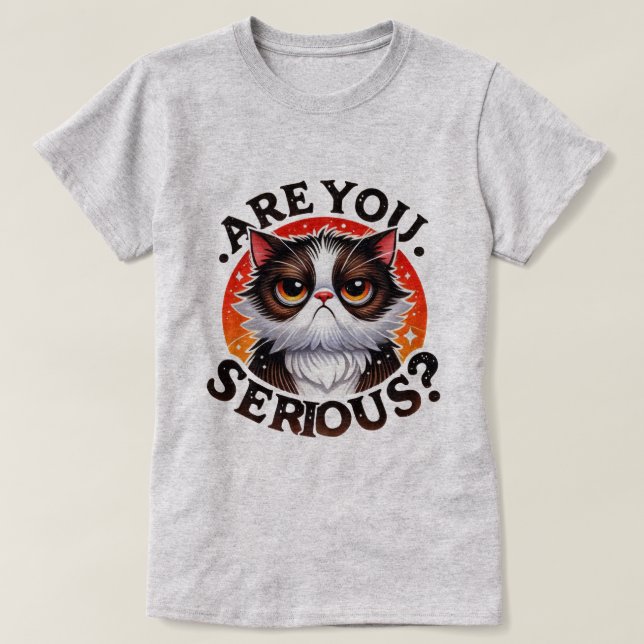 Camiseta Graciosa De Gato - Sencilla Es En Serio (Diseño del anverso)