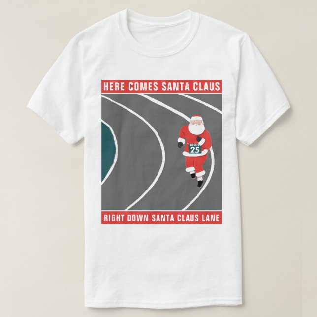 Camiseta graciosa de Navidades de Carreras de corr (Diseño del anverso)