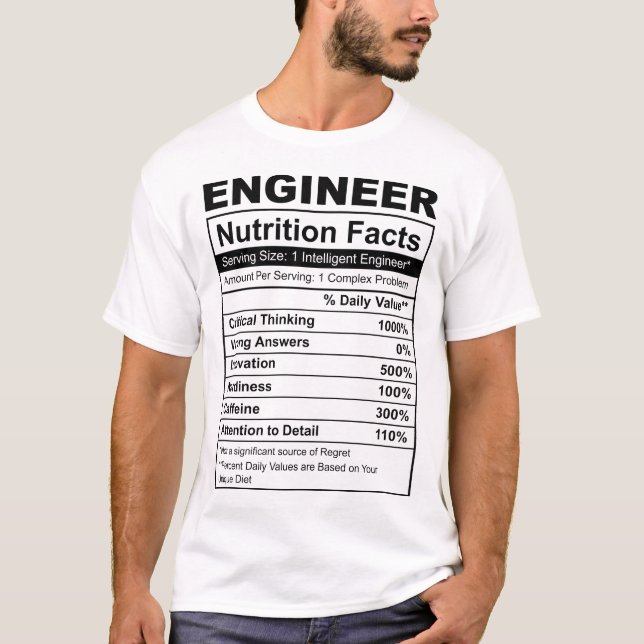 Camiseta graciosa de nutrición de ingeniero (Anverso)