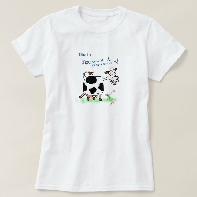 Camiseta graciosa de personalizado de vaca loca qu (Diseño del anverso)