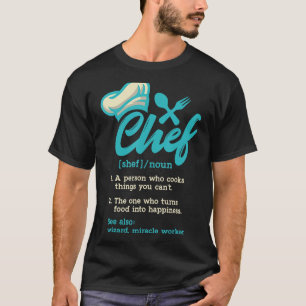 Camiseta Graciosa definición de chef retro, cocinando gurú,