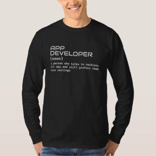 Camiseta Graciosa definición de desarrollador de aplicacion