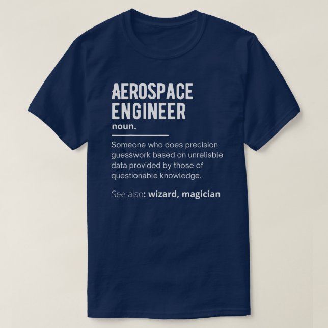 Camiseta Graciosa definición de ingeniero aeroespacial  (Diseño del anverso)