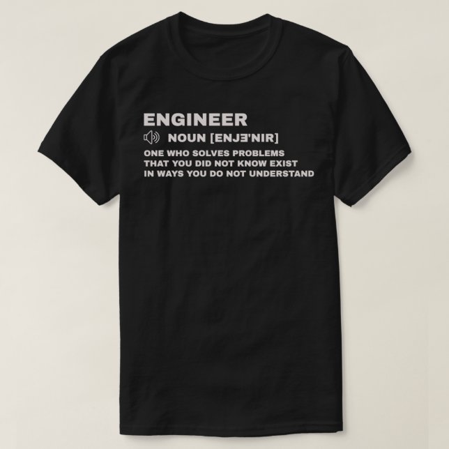 Camiseta Graciosa definición de ingeniero regalo divertido (Diseño del anverso)