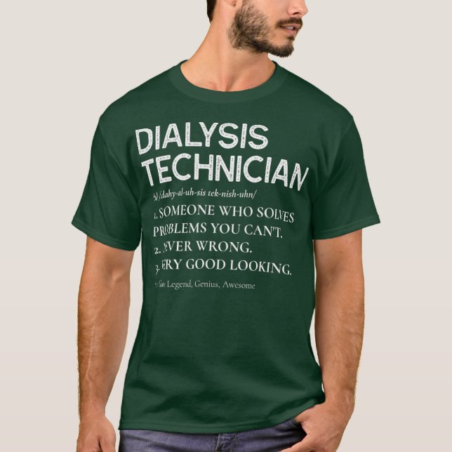 Camiseta Graciosa Diálisis Tecnológica Definición Nefrologí (Anverso)