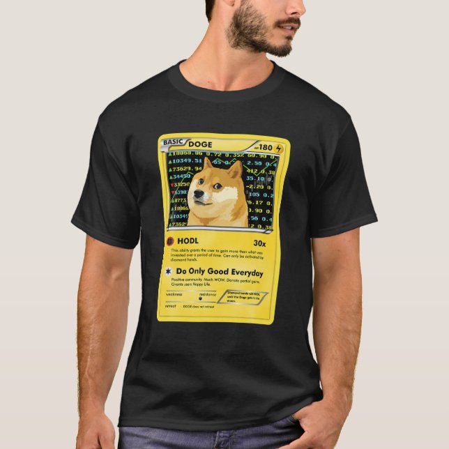 Camiseta Graciosa Dogecoin Doge HODL Tarjeta Crypto Meme Ho (Anverso)