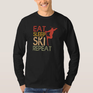 Camiseta Graciosa Eat Sleep Ski Repetir Para Los Diseñadore